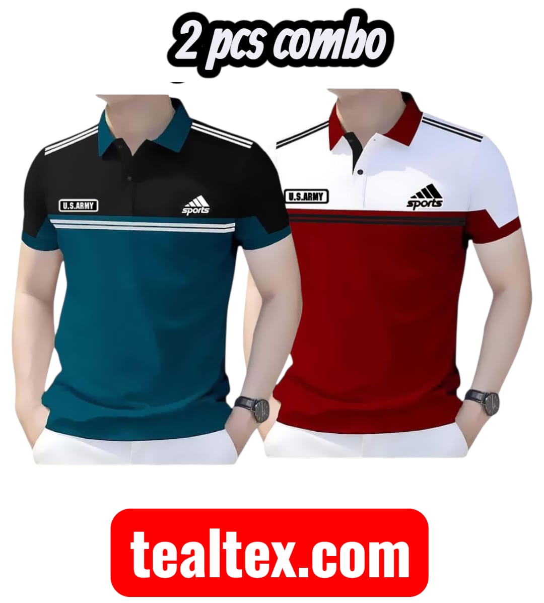 2 Pcs Combo PK Cotton Polo Shirt For Men's [2-115]